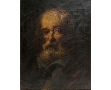 Kopie nach Carlo Ciappa (italienisch, 1915 - 1986), Portrait von Rembrandt, 1906 , Öl auf Leinwand, unten links und rechts ve