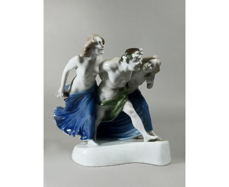 Rosenthal, Selb. Storming bacchants, 1912, H: 19.7 cm, guter, altersbedingter Zustand.