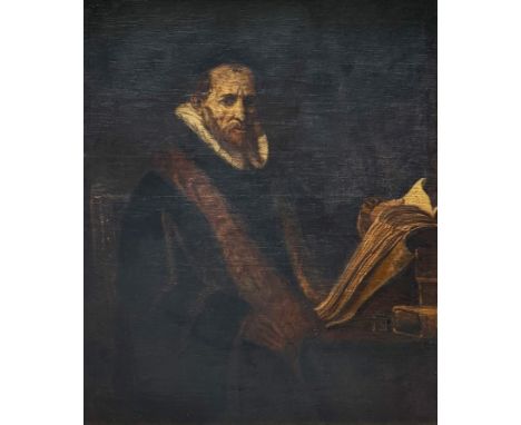 Antike Kopie nach Rembrandt van Rijn (niederländisch 1606-1669 ), Johannes Cornelisz Sylvius. Öl auf Leinwand, unter rechts b