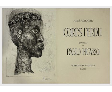 Pablo Picasso (spanisch, 1881 - 1973), Aime Cesaire Corps perdu, 1949, Radierung, Probeabzug auf Japan nacre, (Baer 841. Bloc