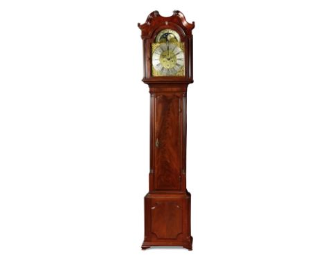 John Smith, Chester, a George III mahogany eight day longcase clock, the swanneck pediment above a 14 inch brass dial with ro