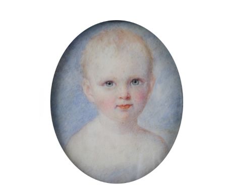 William Egley (British, 1798-1870) Portrait miniature of a boy watercolour on ivory inscribed verso "Painted by William Egley