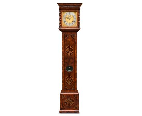 Henry Jones, London, a month going walnut parquetry and oyster veneered longcase clock, purchased from Charles Thornton of Yo