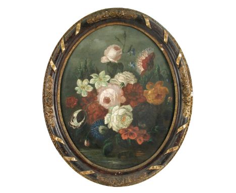 Manner of Margherita Caffi (Italian, 1650-1710) Still lifes of anemone, peony, roses, pansy, carnations, tulips and cornflowe