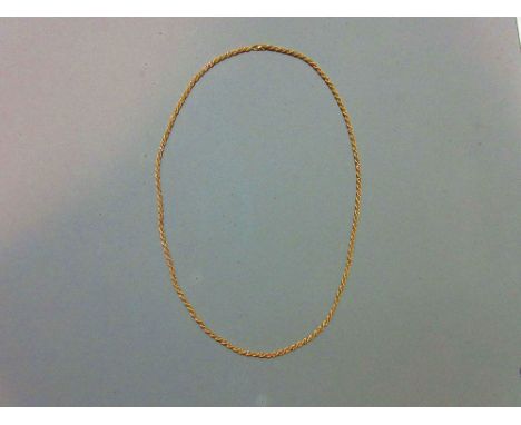 An Italian bi-coloured ropetwist necklace marked for 18ct gold, stamped '750' and with partial Italian maker's mark, the main