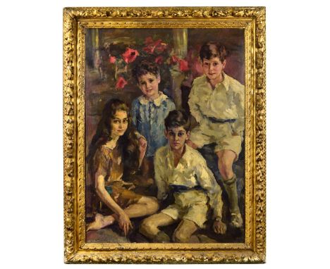 § Joseph Oppenheimer (German, 1876-1966) Portrait of the Orbach and des Salles children - Gaston and Heloise des Salles, Dona