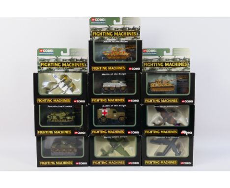 Corgi - Fighting Machines - Diecast - Ten Diecast Military items from the Fighting Machines range to include CS90302 M4 Sherm