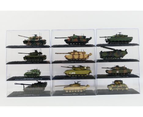 DeAgostini - A assortment of twelve Military Vehicles From the Combat Tanks Collection in 1/72 scale to include CVR(T) FV101 