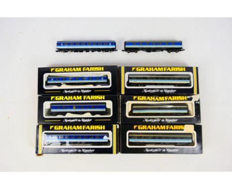Graham Farish - N Gauge - 8 x coaches in Scotrail and Regional Railways livery including MkI NEA full brake # 374031, Mk II T