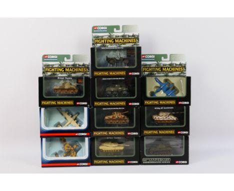 Corgi - Fighting Machines - Diecast - Eight Diecast Military items from predominantly the Fighting Machines range to include 
