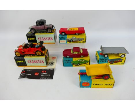 Corgi -A boxed Corgi Group. Lot includes: #222 Renault Floride - in dark red with lemon interior, and spun hubs has a few sma