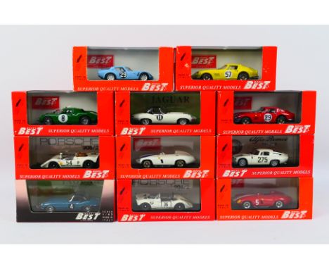 Best Models - Eleven Italian manufacture diecast vehicles in 1/43 scale to include 9141 Alfa Romeo TZ2 Monza 1967 Volontero/S