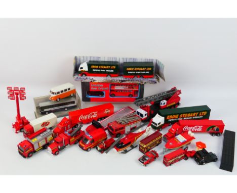 Corgi - Lledo - Kinsmart - A collection of mostly unboxed miscellaneous vehicles in different scales including Coca-Cola and 