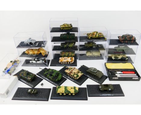 DeAgostini - A assortment of 21 Military Vehicles From the Combat Tanks Collection in 1/72 scale to include T-62 Egypt-Libya 