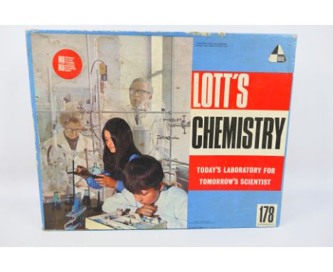 Lott's Toys - a vintage boxed Lott's Chemistry set with 178 experiments. The set is still mostly factory sealed but one item 