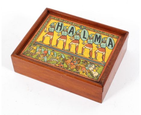 A vintage Halma game, early 20th century, boxed and with instructions, 