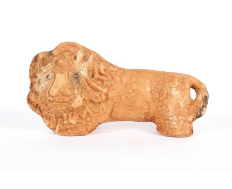 Aldo Londi, for Bitossi Scavo, a 1960's vintage Italian pottery figure of a stylised lion, having a rough finish to mimic an 