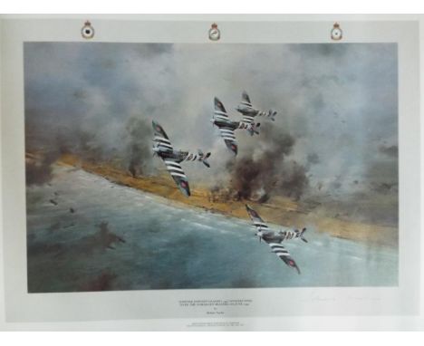 After Robert Taylor - A first edition print by Robert Taylor entitled 'Johnnie Johnson Leading 144 Canadian Wing over the Nor