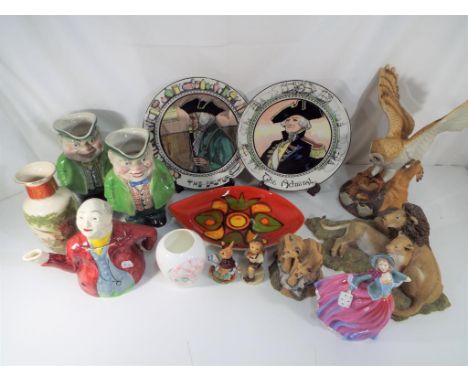 Lot to include a quantity of mixed ceramics, comprising Royal Doulton plates, a Japanese vase, Goebel Hummel figurine, Royal 