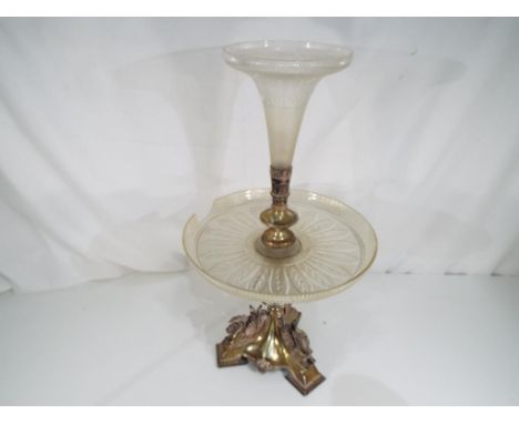 Decorative silver plated epergne, decorated with hippocampus, approx 51cm (h) 