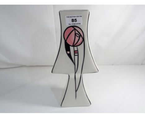 Lorna Bailey - a ceramic vase decorated in the Charles Rennie Mackintosh pattern (23cm)