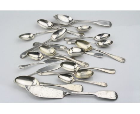 Five silver rattail pattern coffee spoons, makers Josiah Williams &amp; Co, London 1939, length approximately 12cm together w