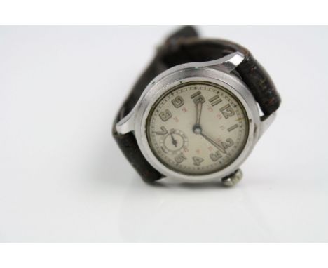 A Vintage c.1940's Swiss made Gents wristwatch with sub second dial to the six position. Numbered 364783 to the stainless ste