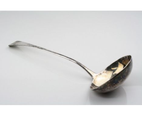 George III silver soup ladle, Old English pattern, makers Solomon Houghman, London 1803, length approximately 33cm