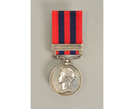 AN INDIA GENERAL SERVICE MEDAL, Bar Pegu, named to John Hanlin 51st Kings Own Light Infantry