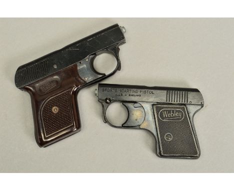 A .22'' BLANK WEBLEY &amp; SCOTT VERTICALLY MK3 'SPORTS STARTING PISTOL', complete with its sliding loading block, in good co