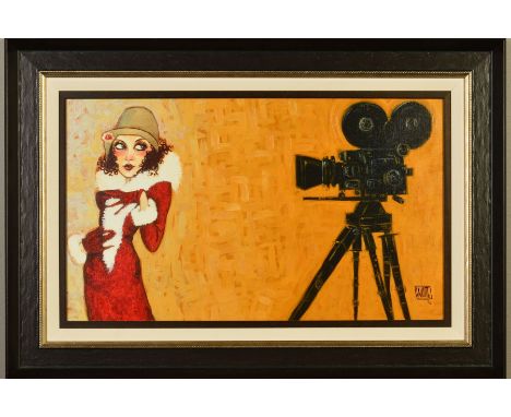 TODD WHITE (AMERICAN 1969), 'Her First Screen Test', a limited edition hand embellished print on board, signed lower right, w