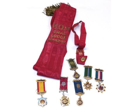 A 9 Carat Gold and Enamel RAOB order of Merit Breast Jewel, awarded to Bro.William D. Smith by the Crag Lodge No.5297, 1932, 