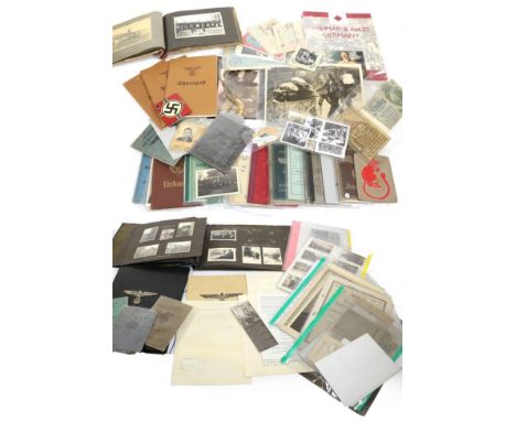 A Quantity of German Third Reich Ephemera, including a "Wiking" SS Panzer-Division Indentity Book to Hermann Solzer with phot