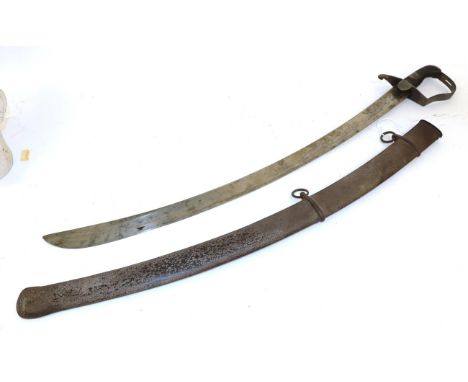 A Georgian 1796 Pattern Light Cavalry Trooper's Sword, with  81cm single edge curved and broad fullered steel blade, the stee