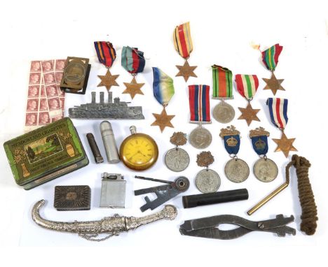 Nine Single Second World War Medals, comprising 1939-45 Star, Atlantic Star, Africa Star, Pacific Star, Burma Star, Italy Sta