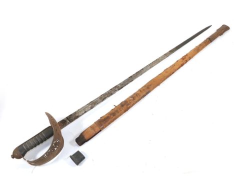A George V 1897 Pattern Infantry Officer's Sword, the 84cm single edge fullered steel blade etched with crowned GRI cypher an