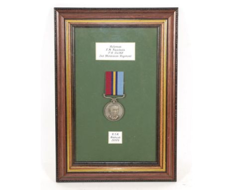 Casualty Rhodesian General Service Medal to Rifleman F m Kaschula P.R. 104068. 2nd Rhodesian Regt. KIA in an ambush on 15th S