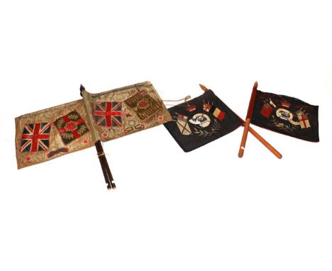 Two Early 20th Century Embroidered Banners, to The Durham Light Infantry and The South Wales Borderers, each of rectangular f