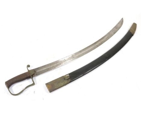 A British Indian Army 1896 Pattern Mountain Battery Artillery Sabre by Mole, Birmingham, the 76cm single edge curved fullered