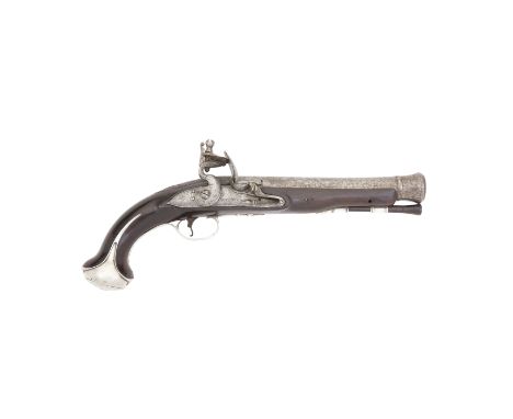 A Silver-Mounted Flintlock Blunderbuss-Pistol By Shepherd, Probably William 5, London, London Silver Hallmarks For 1784 and 1