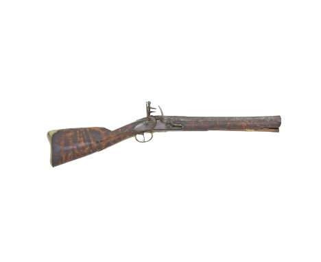 A Flintlock Brass-Mounted Blunderbuss  By Rob.t Harvey Of London, Early 18th Century With three-stage barrel flared at the mu