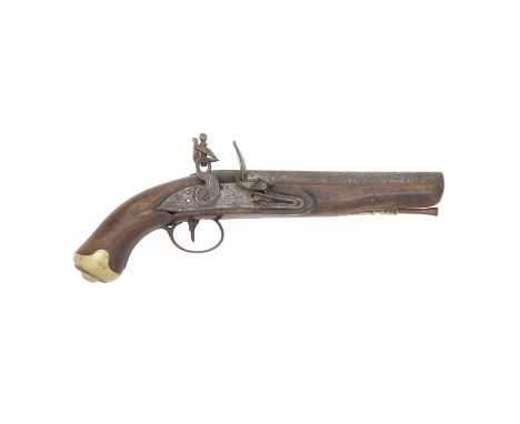 A 10-Bore Flintlock Service Pistol Of Light Dragoon Type Early 19th Century With plain barrel, flat bevelled lock (top jaw an