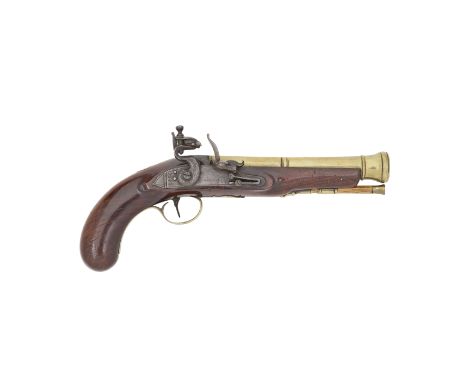 A Flintlock Blunderbuss-Pistol Signed H. Nock, London, Early 19th Century With two-stage brass barrel turned and belled at th