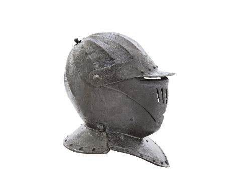 A European Cuirassier Helmet Probably Early 17th Century Of blackened russet steel, with fluted ovoidal two-piece skull (some