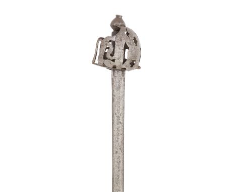 A Scottish Basket-Hilted Broadsword Last Quarter Of The 17th Century With tapering double-edged blade incised with a running 