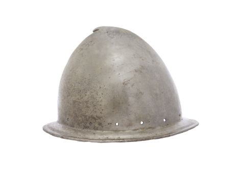 A 'Spanish' Morion Or Cabasset North Italian, Late 16th CenturyOf iron and made in one piece, with acid-cleaned almond-shaped