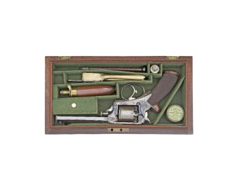 A Cased 54-Bore Percussion Tranter Patent Third Model Double-Action Five-Shot Revolver Retailed By Wilkinson &amp; Son, Pall 