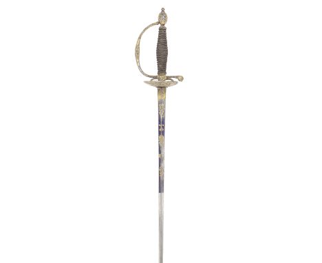 A Fine French Small-Sword With Chiselled And Gilt HiltCirca 1760With slender sharply tapering blade of hollow triangular sect