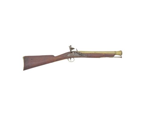 A Brass-Barrelled Flintlock Blunderbuss By Henry Nock, London, Early 19th Century With two-stage barrel turned and belled at 