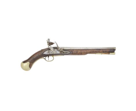 A 25-Bore Flintlock 1801 Pattern Long Sea Service Pistol Early 19th Century Of regulation pattern, the barrel stamped with a 